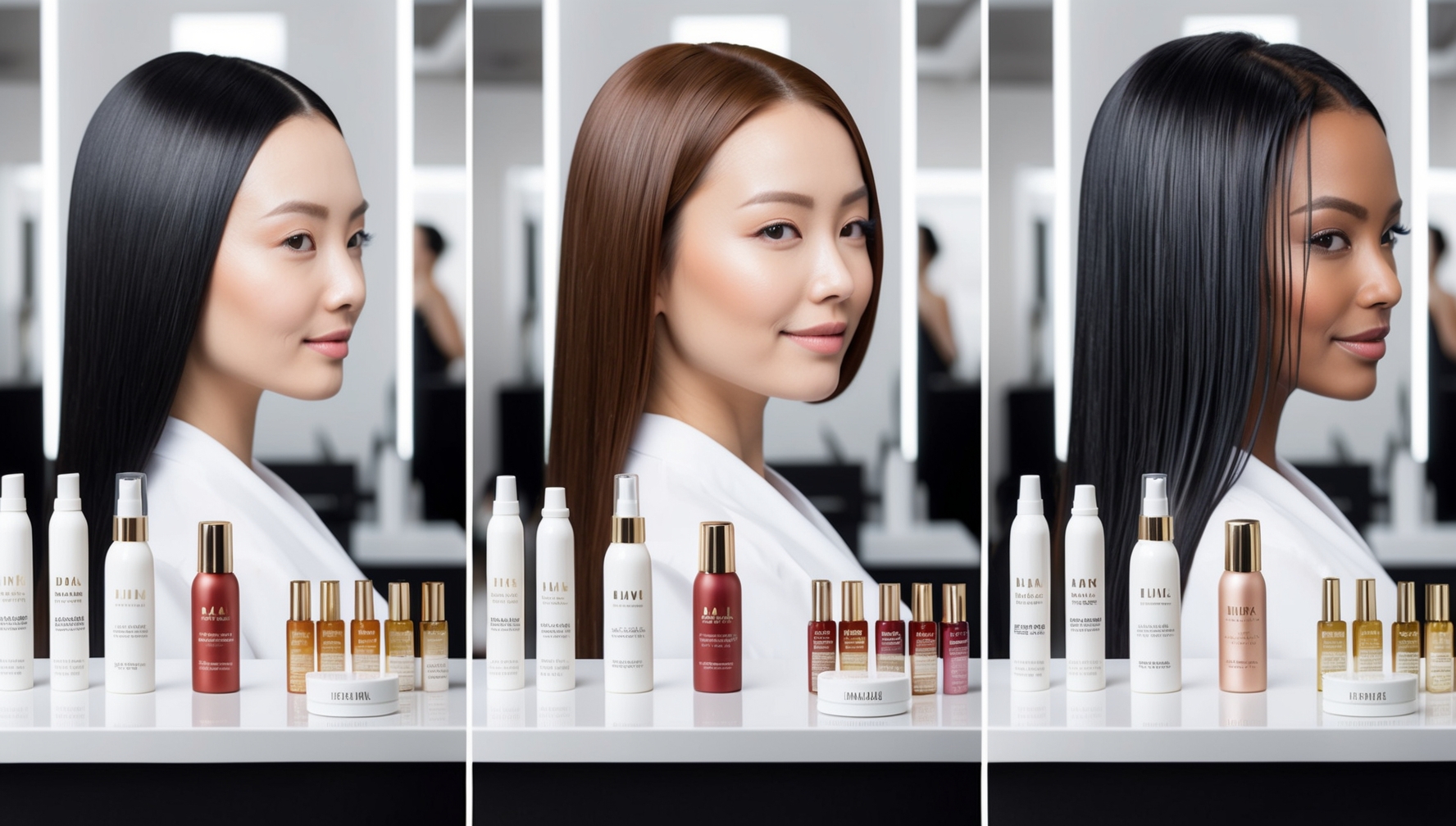 Különböző hajtípusok megfelelő hővédő spraykkel - vékony, vastag és károsodott haj összehasonlítása