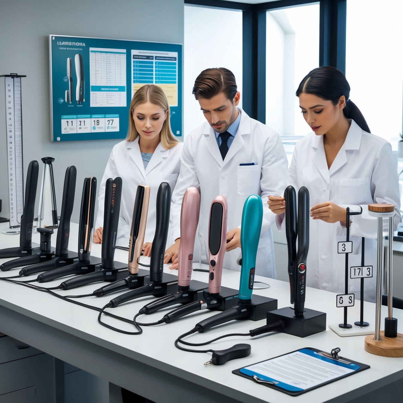 Több hajvasaló egymás mellett - kiválasztási folyamat